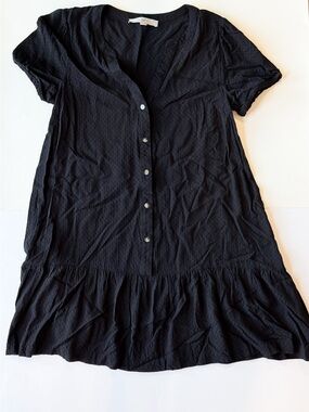 LOFT Black Textured dress